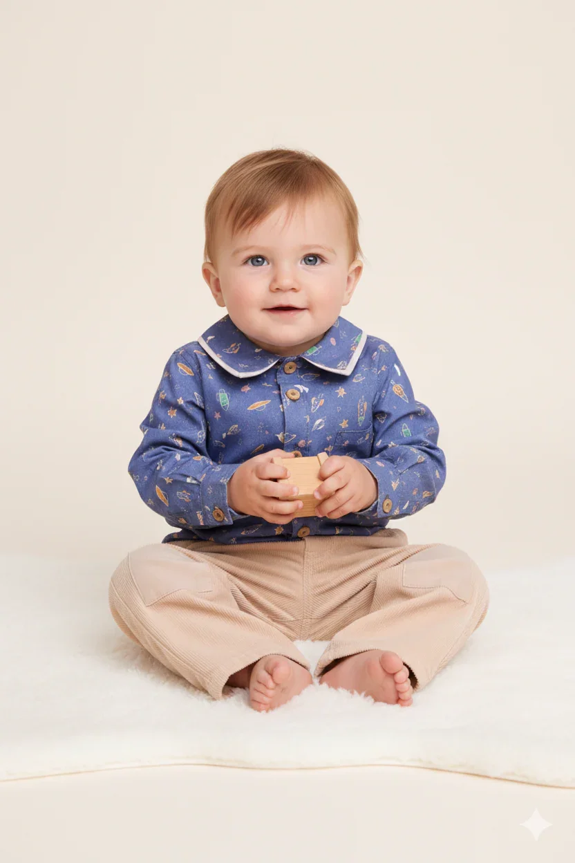 Chemise Bébé Garçon À Motif Espace – Douceur & Imagination - Image 1 of 3