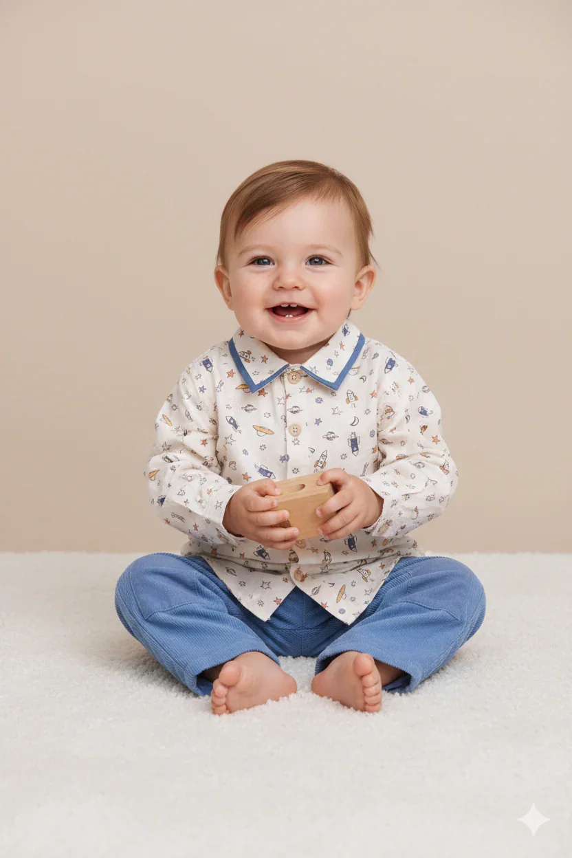 Pantalon Bébé Bleu – Confort & Style Au Quotidien - Image 1 of 3