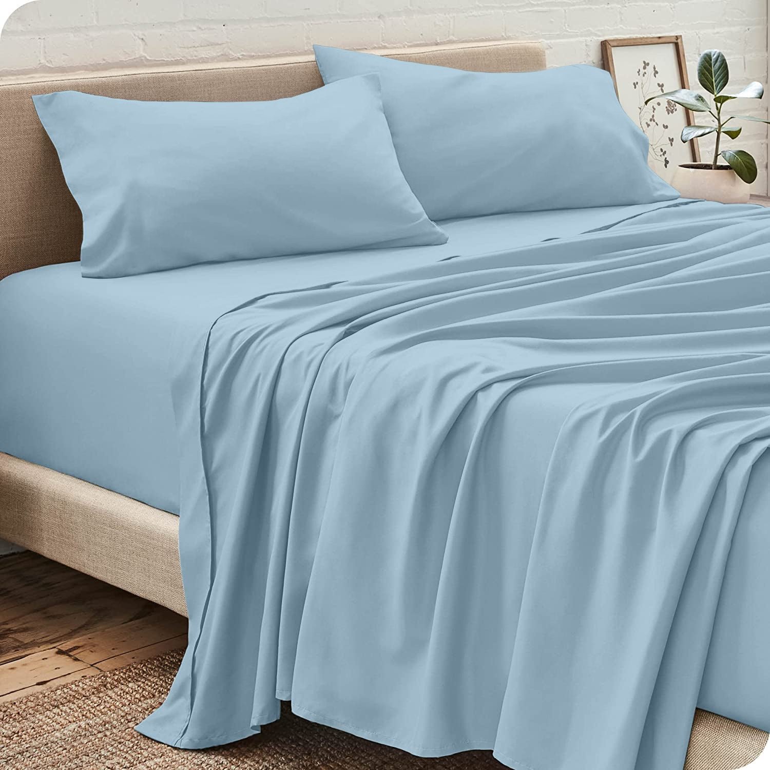 Pack Draps 1 Place (drap Housse + Drap Plat + Taie Oreiller) - Doux & Antiallergique - Image 1 of 1