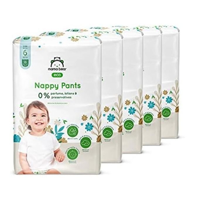 Mama Bear Couches-culottes Bébé Écologiques Ultra Absorbantes Taille 6 (16+ Kg) (18 Couches X 5 ) - Image 1 of 1