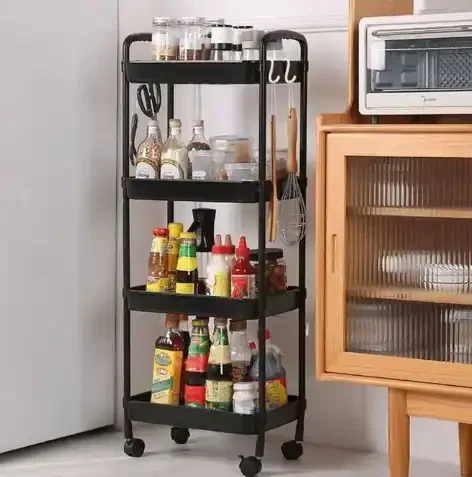 Chariot De Rangement Roulant – 4 Niveaux – Organisateur Polyvalent Pour Cuisine Et Maison - Image 1 of 3