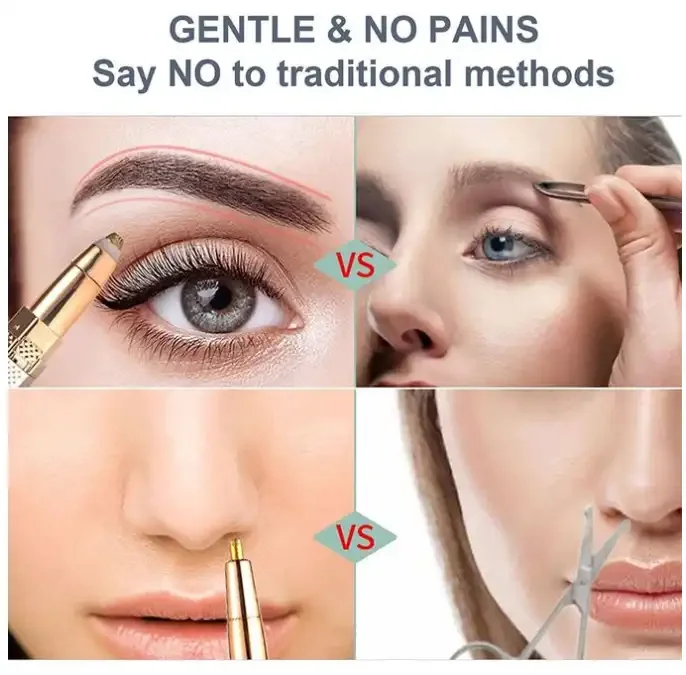 Rasoir Électrique 4 En 1 Pour Sourcils Et Épilation Du Visage – Rechargeable Femme - Image 1 of 4