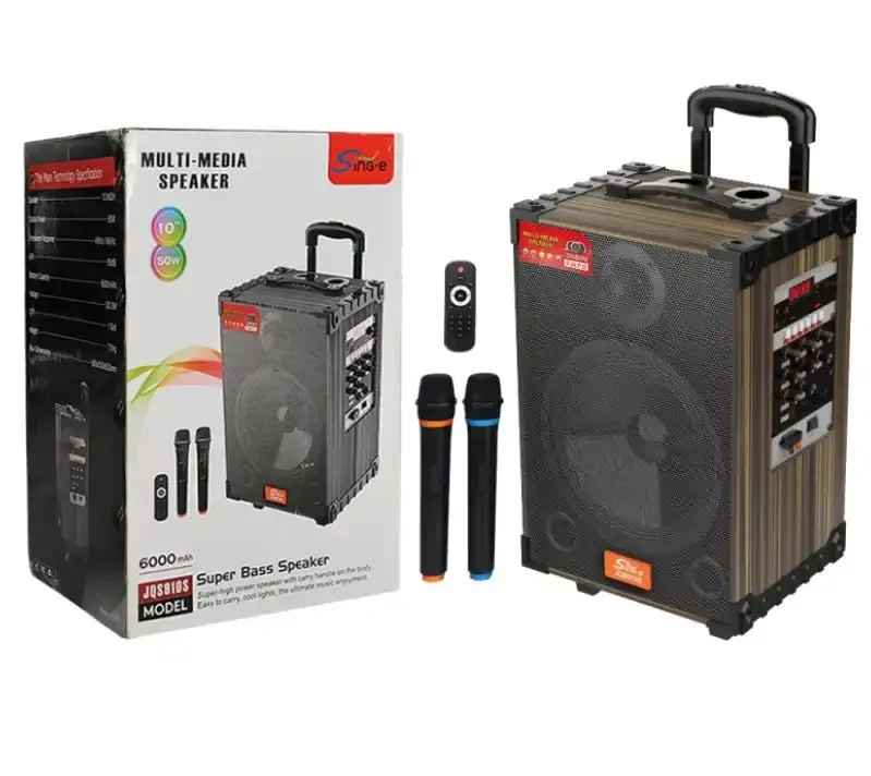 Haut-parleur Extérieur Haute Puissance Jqs910s – 2 Microphones Bluetooth Karaoké Pour Fête Et Danse - Image 1 of 4
