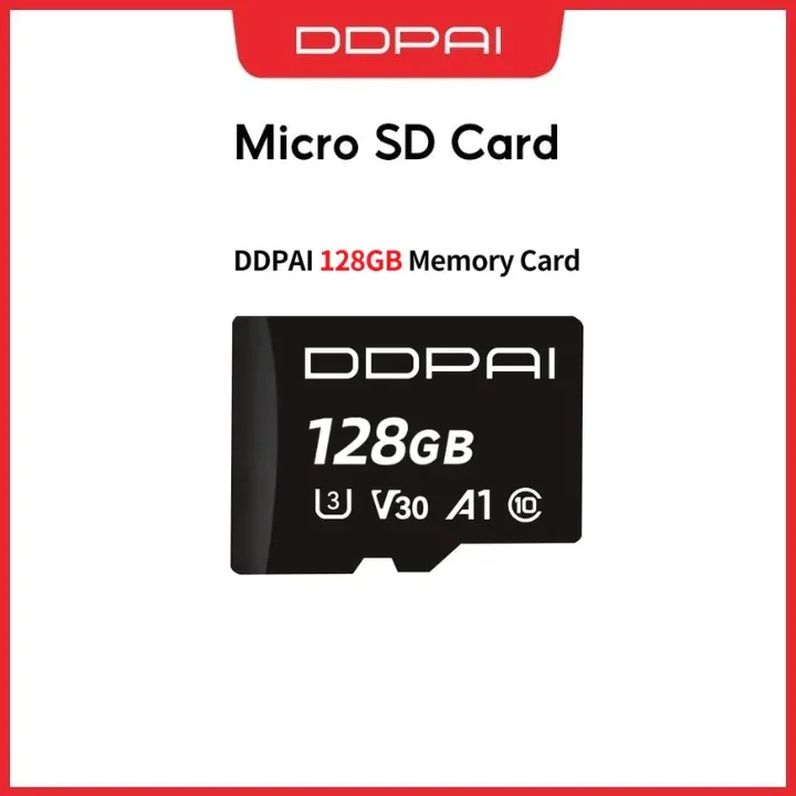 Ddpai Carte Mémoire Microsd 128go – Haute Vitesse U3 V30 A1 Pour Dashcam & 4k - Image 1 of 3