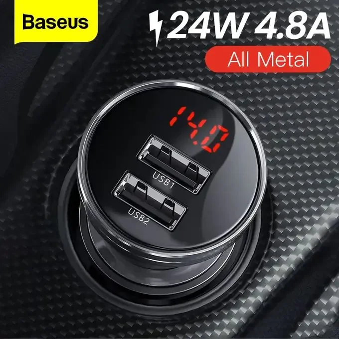 Baseus Chargeur De Voiture Double Usb 4,8a 24w, Charge Rapide - Image 1 of 4