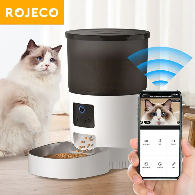 Mangeoire Automatique Pour Chat Rojeco 3l Avec Caméra – Contrôle À Distance Via App Mobile - Image 1 of 4