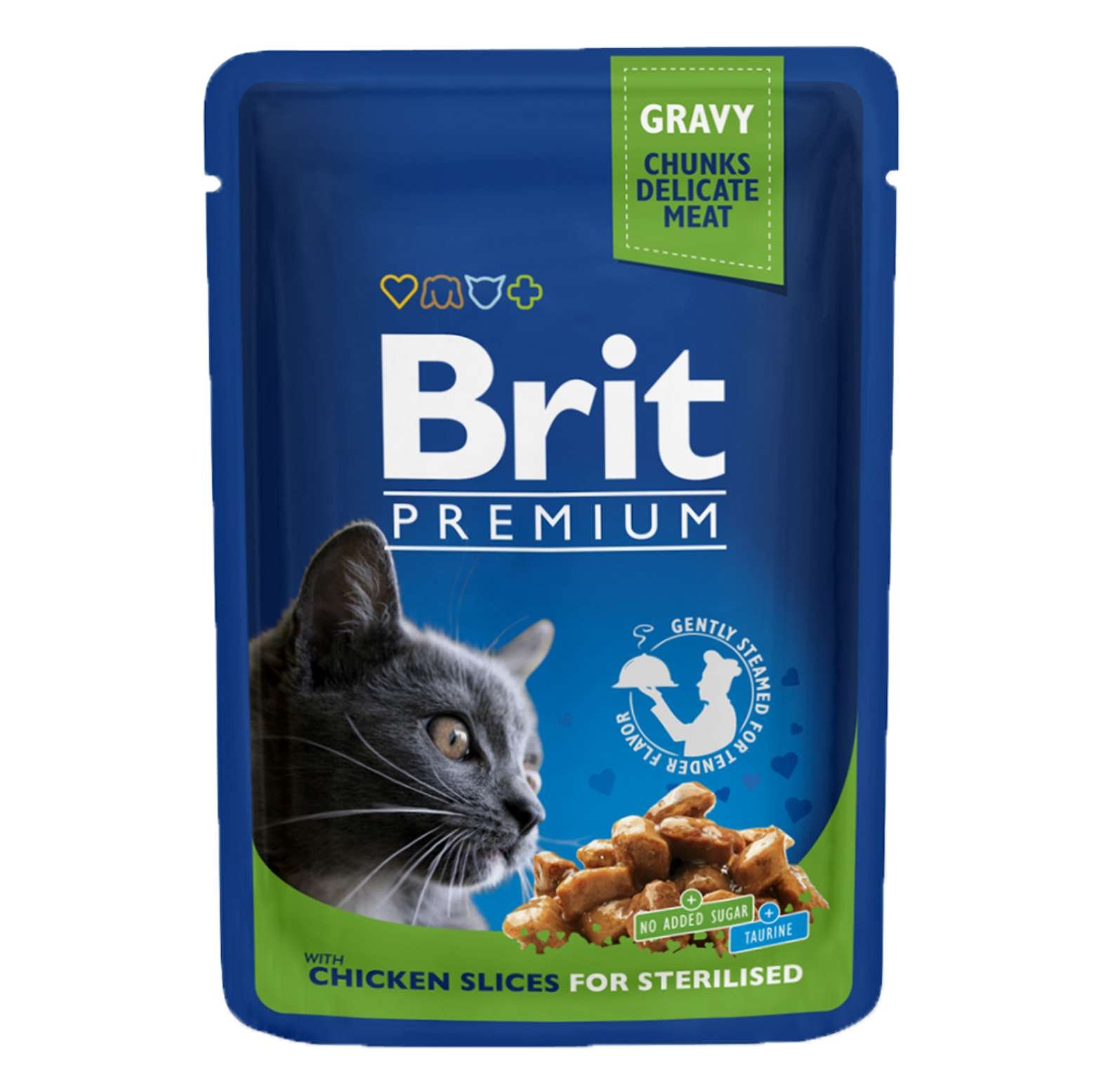 Premium Cat Pouches Chicken Slices For Sterilised Pour Chats Stérilisés 100g - Image 1 of 1