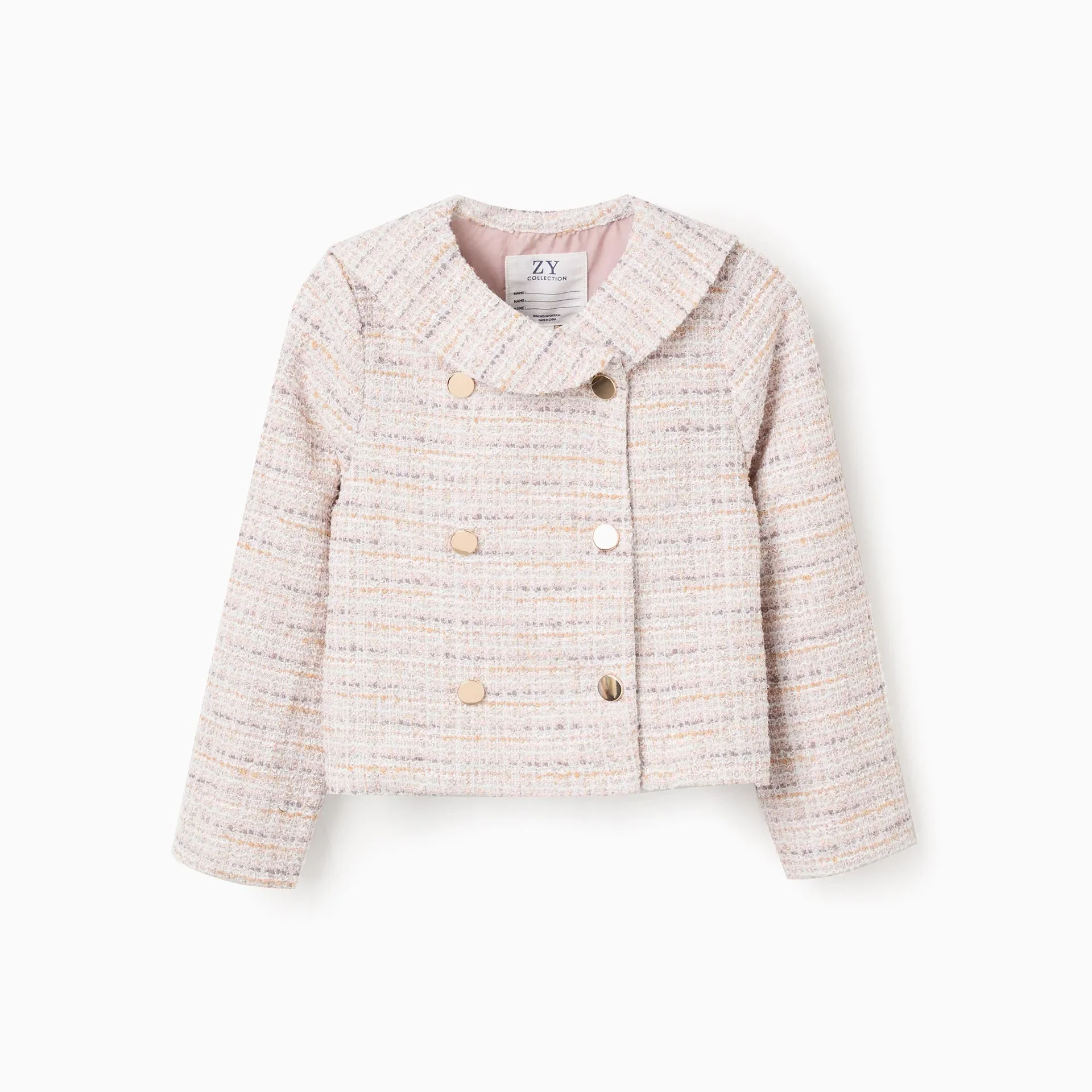 Veste En Tweed À Col Marin Et Plis - Image 1 of 2