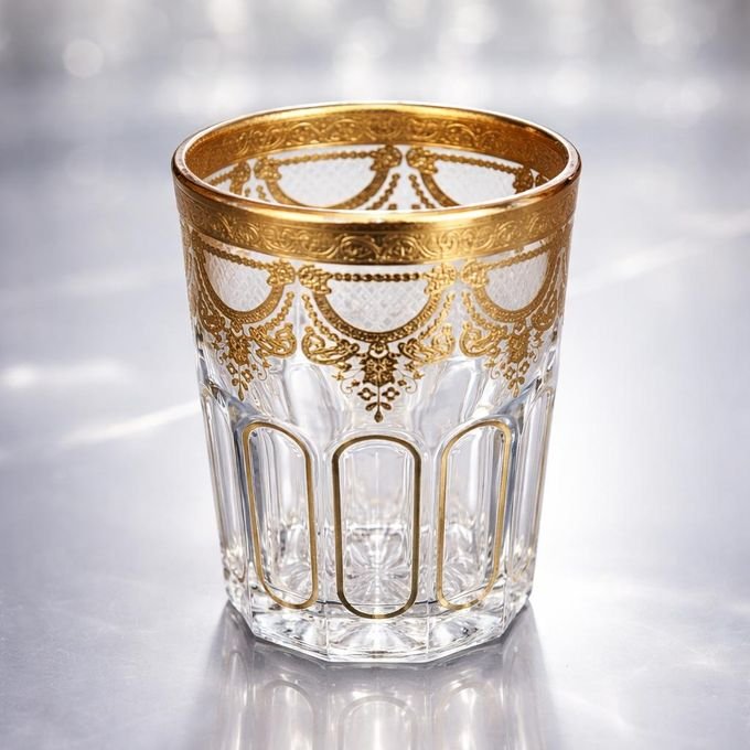 12 Verres De The En Cristal Style Marocain Traditionnels - Image 1 of 2