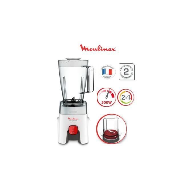 Blender Génuine Lm241b25 - 500w, 1 Vitesse + Pulse, Bol 1,25l Et 1 Accessoire - Image 1 of 4