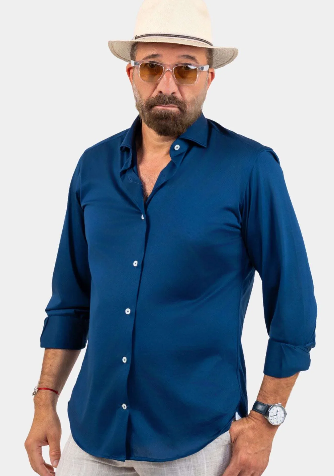 Cordone X Gabriel Navy Scottish Yarn Shirt - Image 1 of 4
