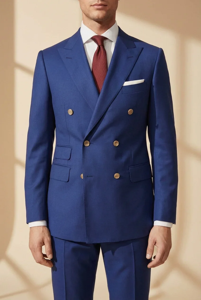 Genova Tailored Double-breasted Blazer – Royal Blue - Image 1 of 4