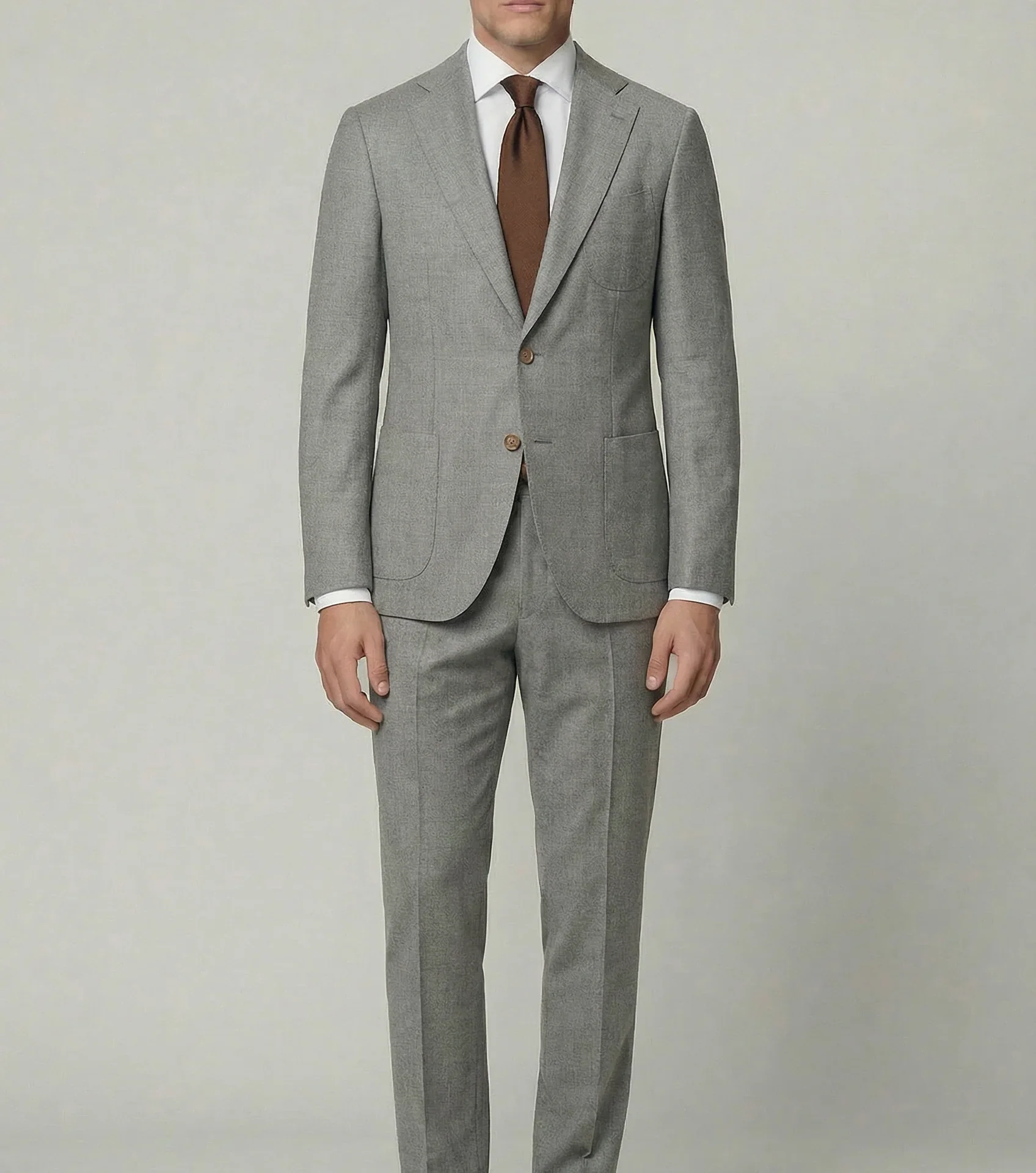 Arezzo Suit – Light Grey – Zignone Fabric – 96% Wool, 4% Cashmere - Image 1 of 4