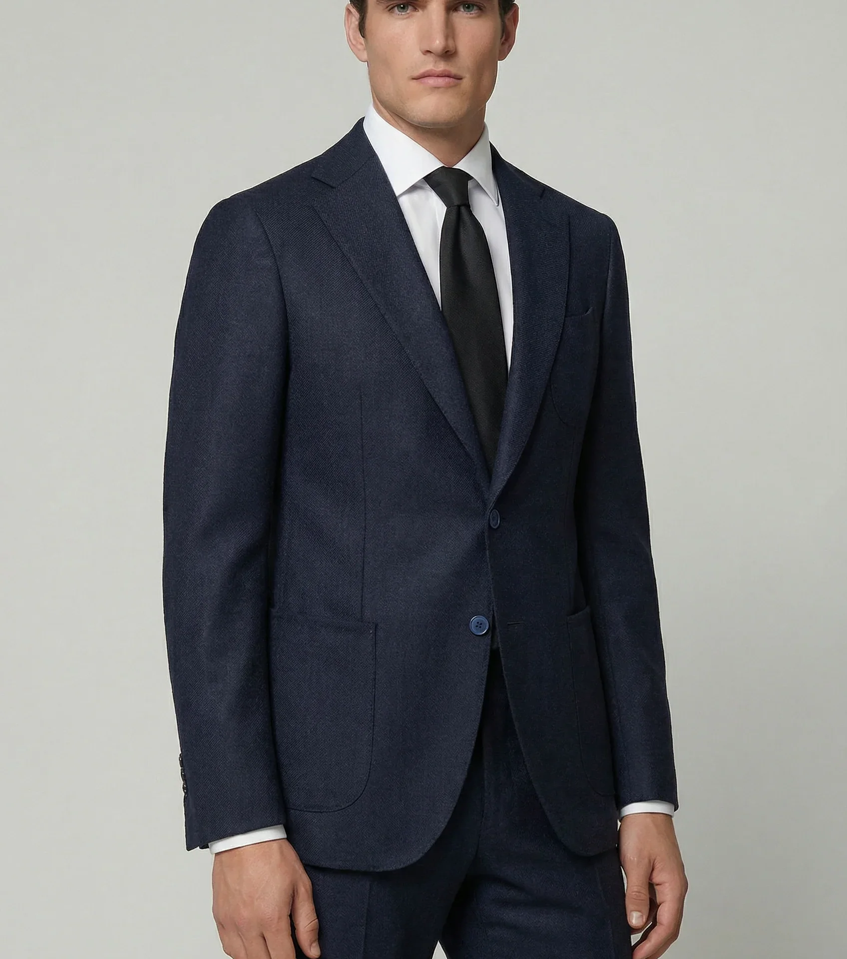 Arezzo Suit – Zignone Fabric – 96% Wool, 4% Cashmere – Navy - Image 1 of 4