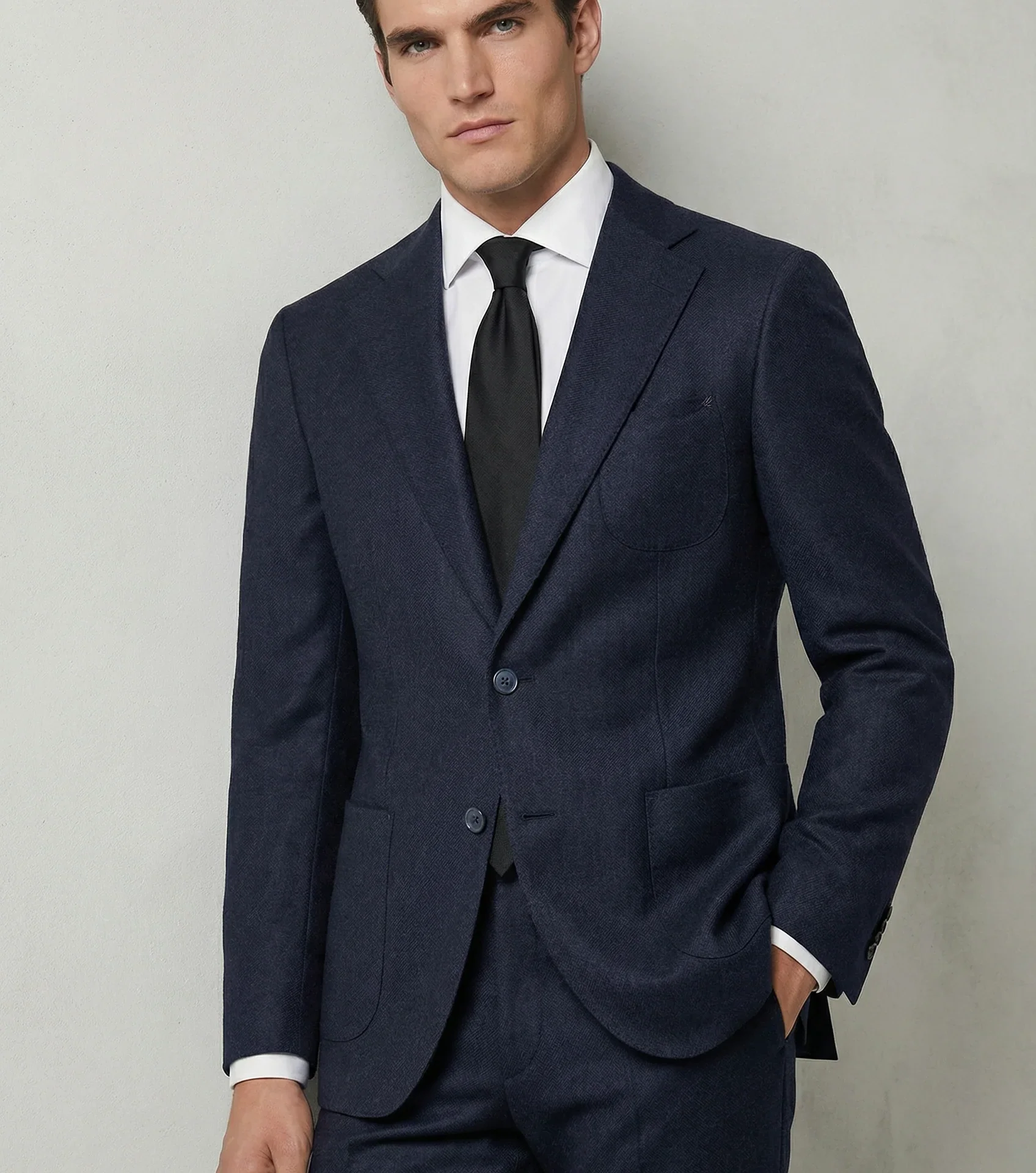 Arezzo Suit – Zignone Fabric – 96% Wool, 4% Cashmere – Navy - Image 1 of 4