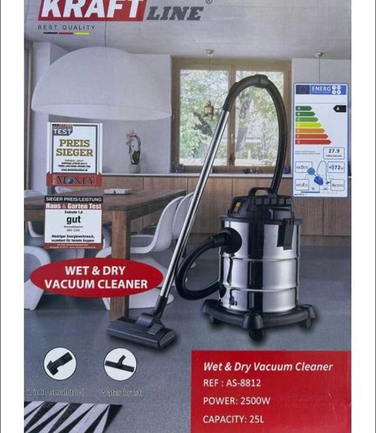 Aspirateur Eau Et Poussière 25 Litres – 2500w (as-8812) - Image 1 of 2