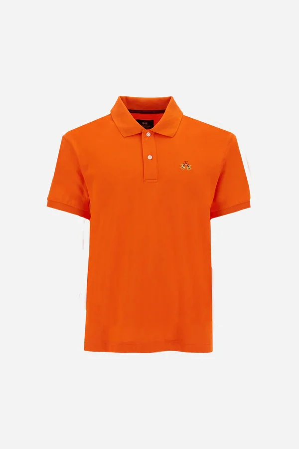 Polo  En Piqué Stretch Avec Logo Tricolore - Eduardo - Image 1 of 4