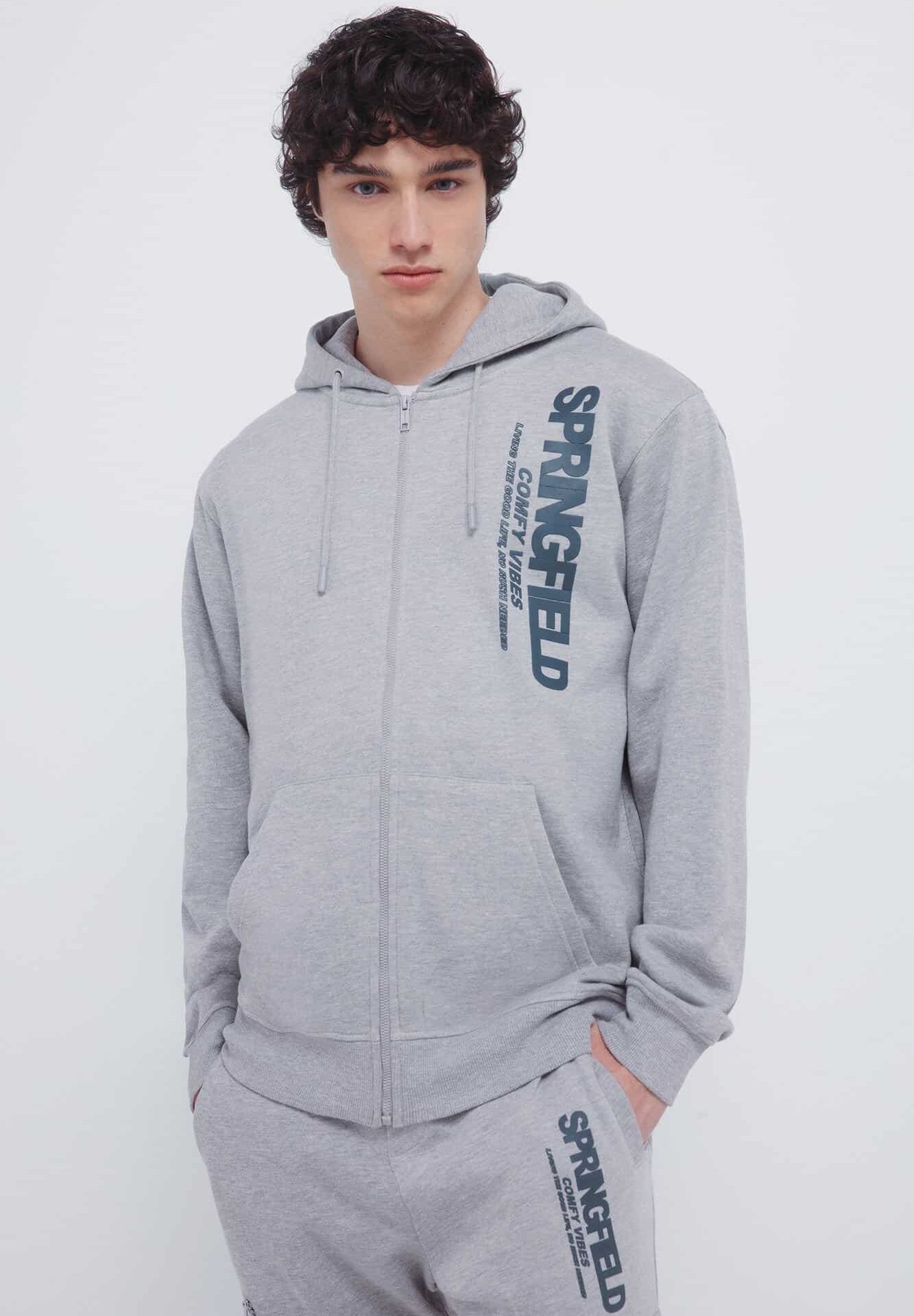 Sweat-shirt Zippé Chiné - Image 1 of 4