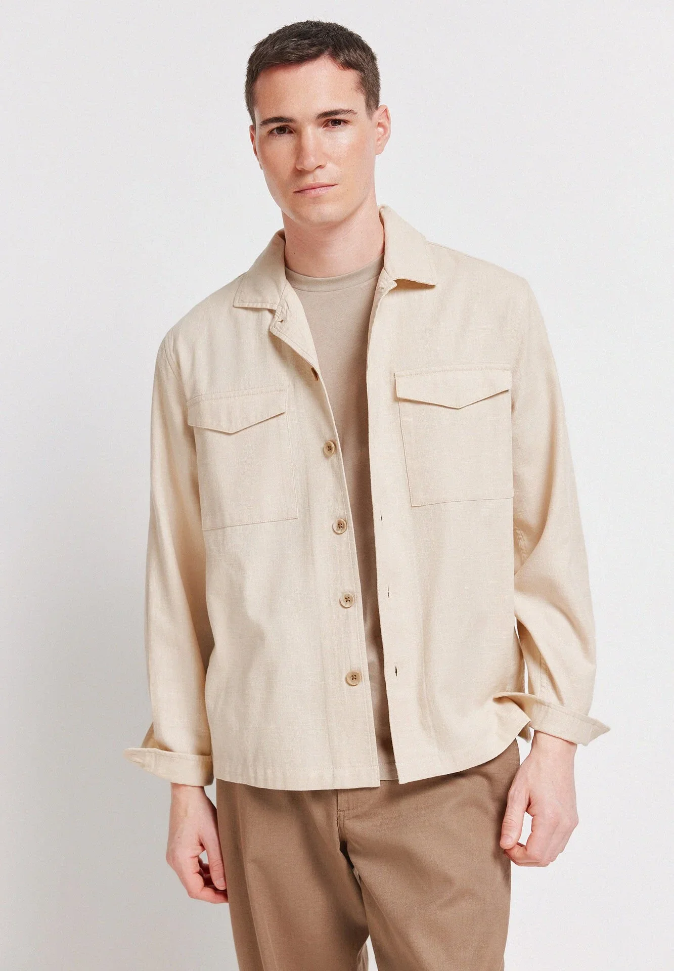 Surchemise En Coton Slub Manches Longues - Image 1 of 4