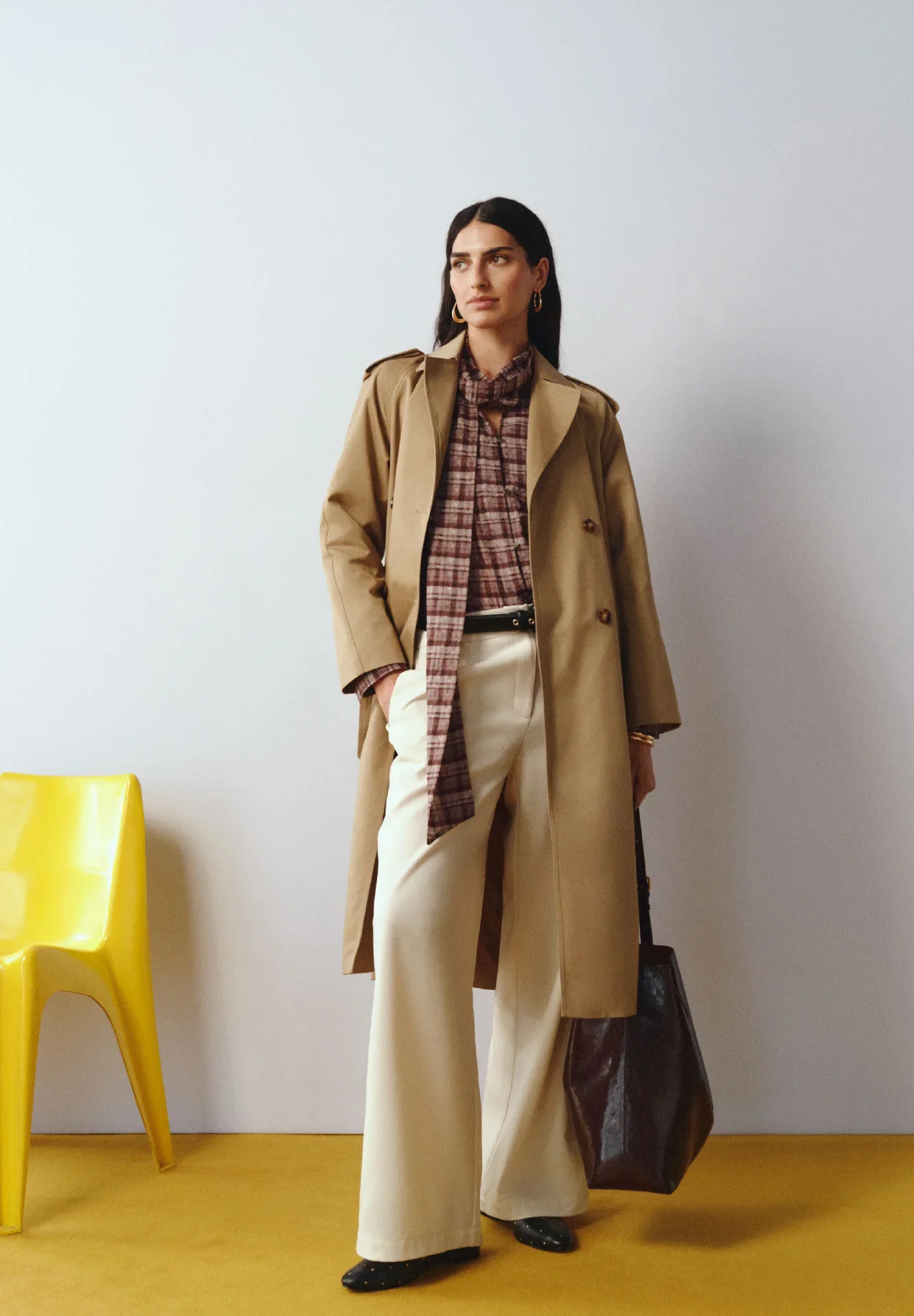 Pantalon Wide Leg À Taille Élastique - Image 1 of 2