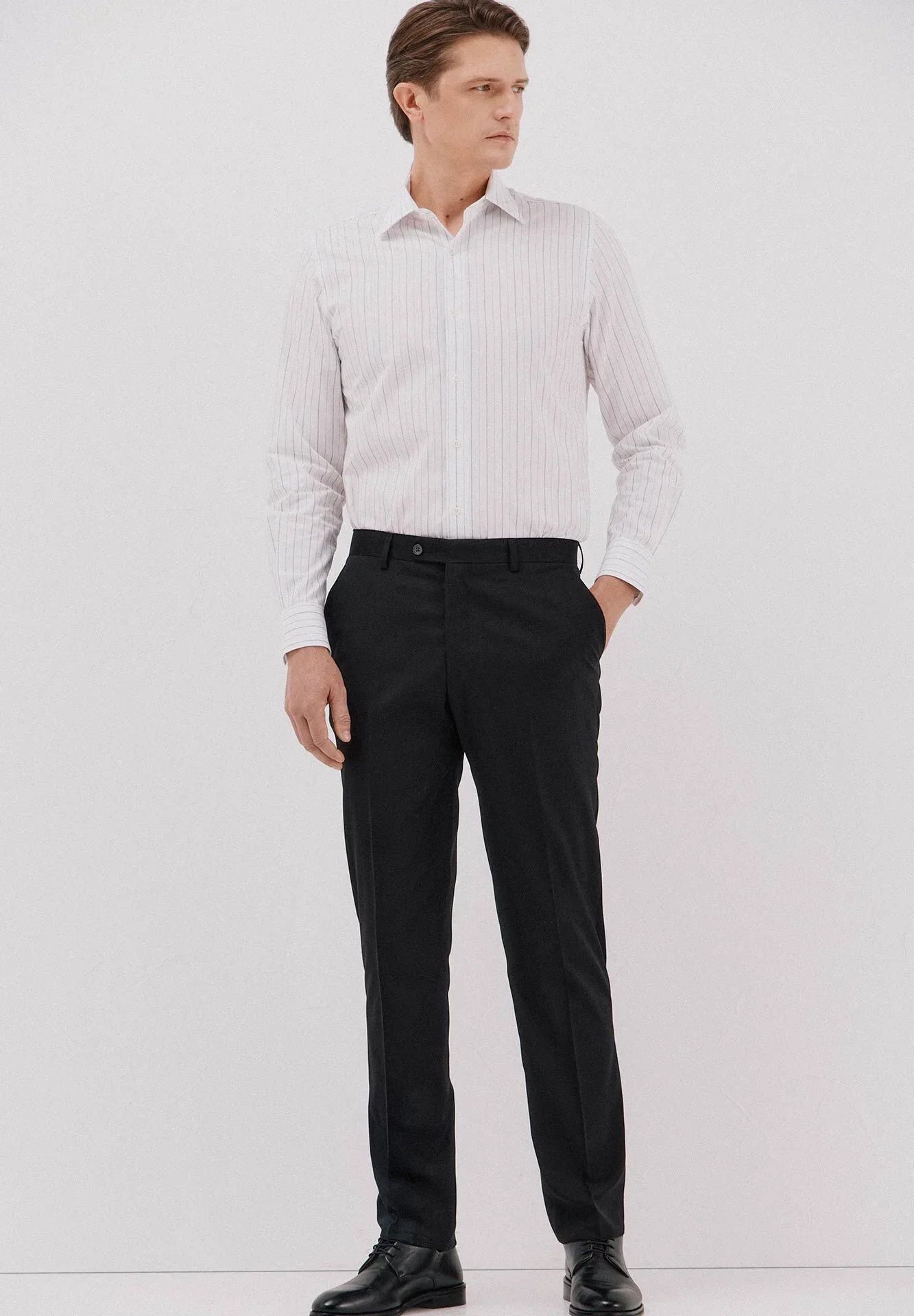 Chemise Habillée Rayée En Coton Et Tencel - Image 1 of 4