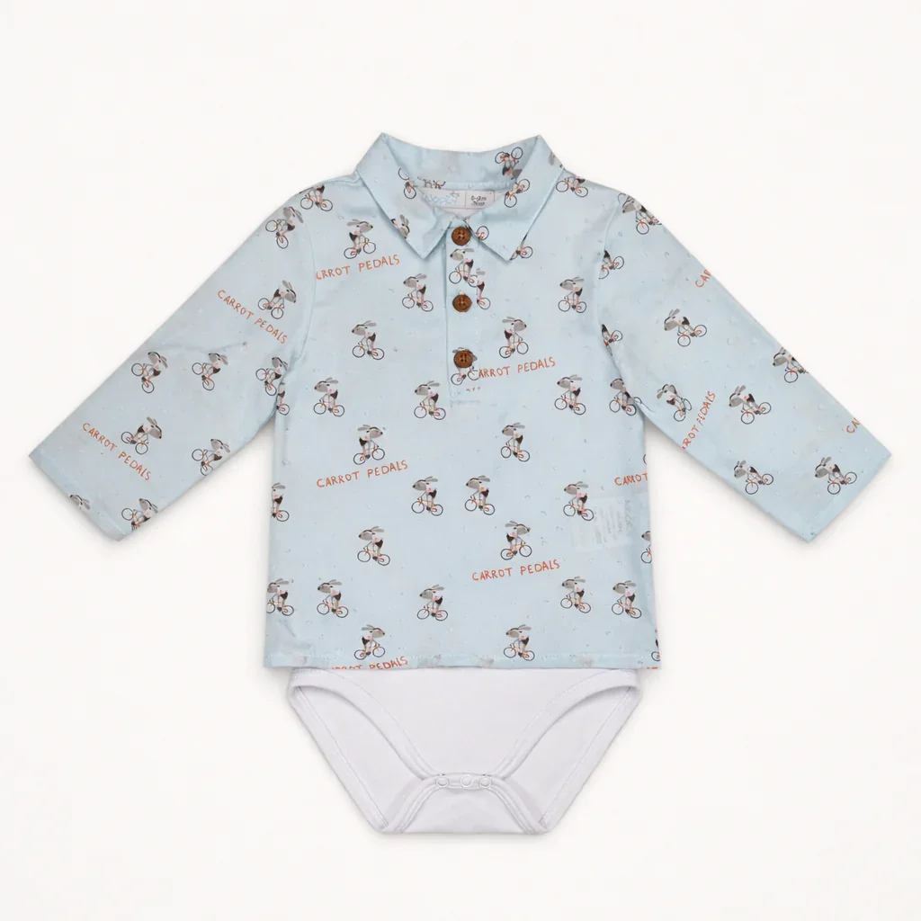 Body Chemise Bébé Bleu Imprimé – Style Chic & Pratique - Image 1 of 1