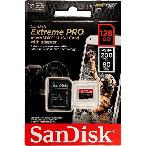 Extreme Pro Microsdxc 200mb/s Pour Camera Gopro 4k Uhd Sd Card Hight Speed 128gb - Image 1 of 3