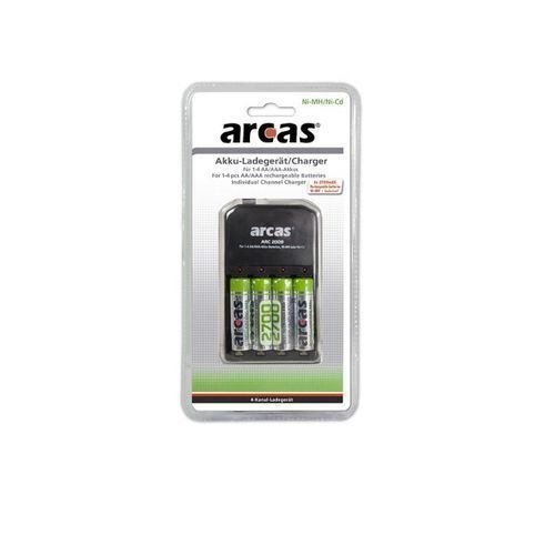 Chargeur De 4piles Aa Ou Aaa - 4 Led + 4 Piles Aa 2700mah, Piles Rechargeables 2700mah - Image 1 of 3