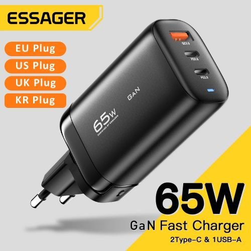 Chargeur Rapide 65w Gan Tech Usb 2 × Usb Type-c + Usb - Image 1 of 3