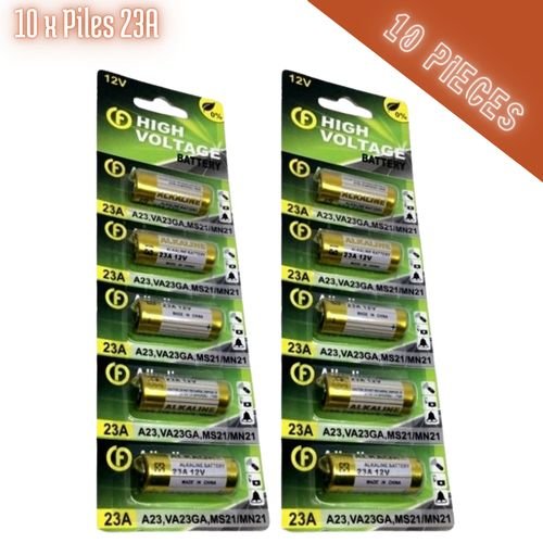 Lot 10 X Piles A23 12v Batterie Alcaline Multi Usage - Image 1 of 1