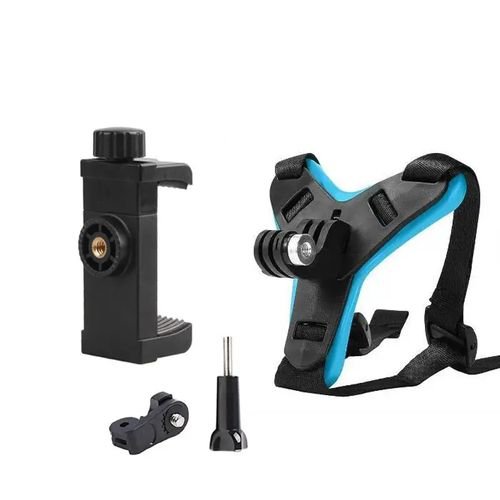 Fixation Support Casque De Moto Pour Caméras Gopro + Support Téléphone Gratuit - Image 1 of 1