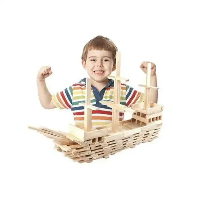 Jouet De Construction - Blocs En Bois - 200 Pièces - Image 1 of 2