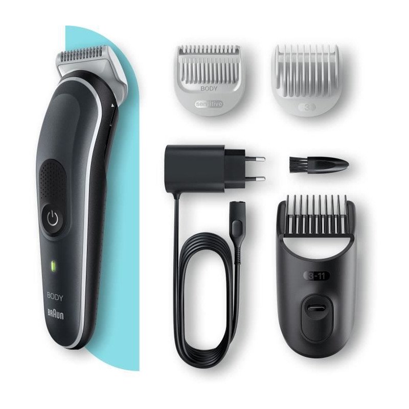  Body Groomer 5 Bg5340 Tondeuse Pour Le Corps, Avec Sabot Pour Zones Sensibles, Gris/blanc - Image 1 of 2