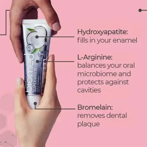 Biomed Super White Dentifrice À L’huile De Coco 100g Sans Fluor 99% Naturel - Image 1 of 3