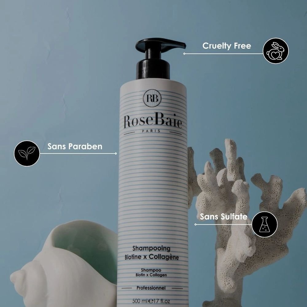 Rosebaie Biotine & Collagène – Shampoing Réparateur Professionnel 500 Ml - Image 1 of 1