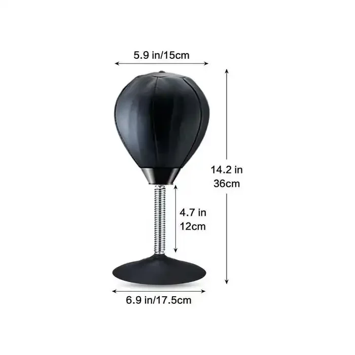 Balle De Boxe De Bureau En Cuir Sac De Frappe Anti-stress Pour Adultes - Image 1 of 2