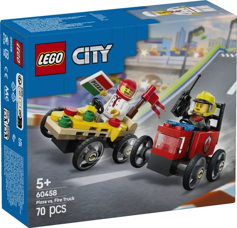 Pack De Bolides De Course : Camion De Pizza Contre Camion De Pompiers - Image 1 of 1
