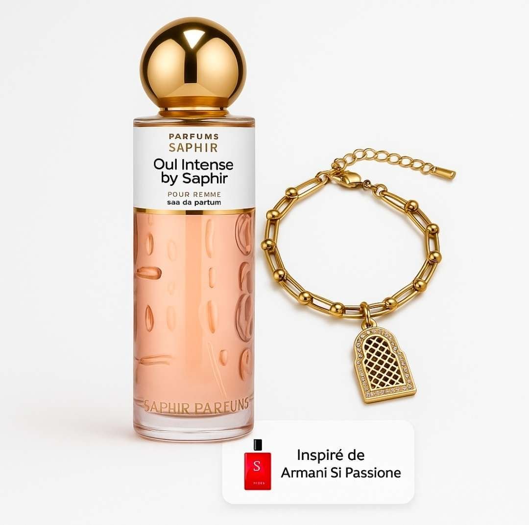 Pack Élégance Dorée – Oui Intense By Saphir & Bracelet Khmissa - Image 1 of 1