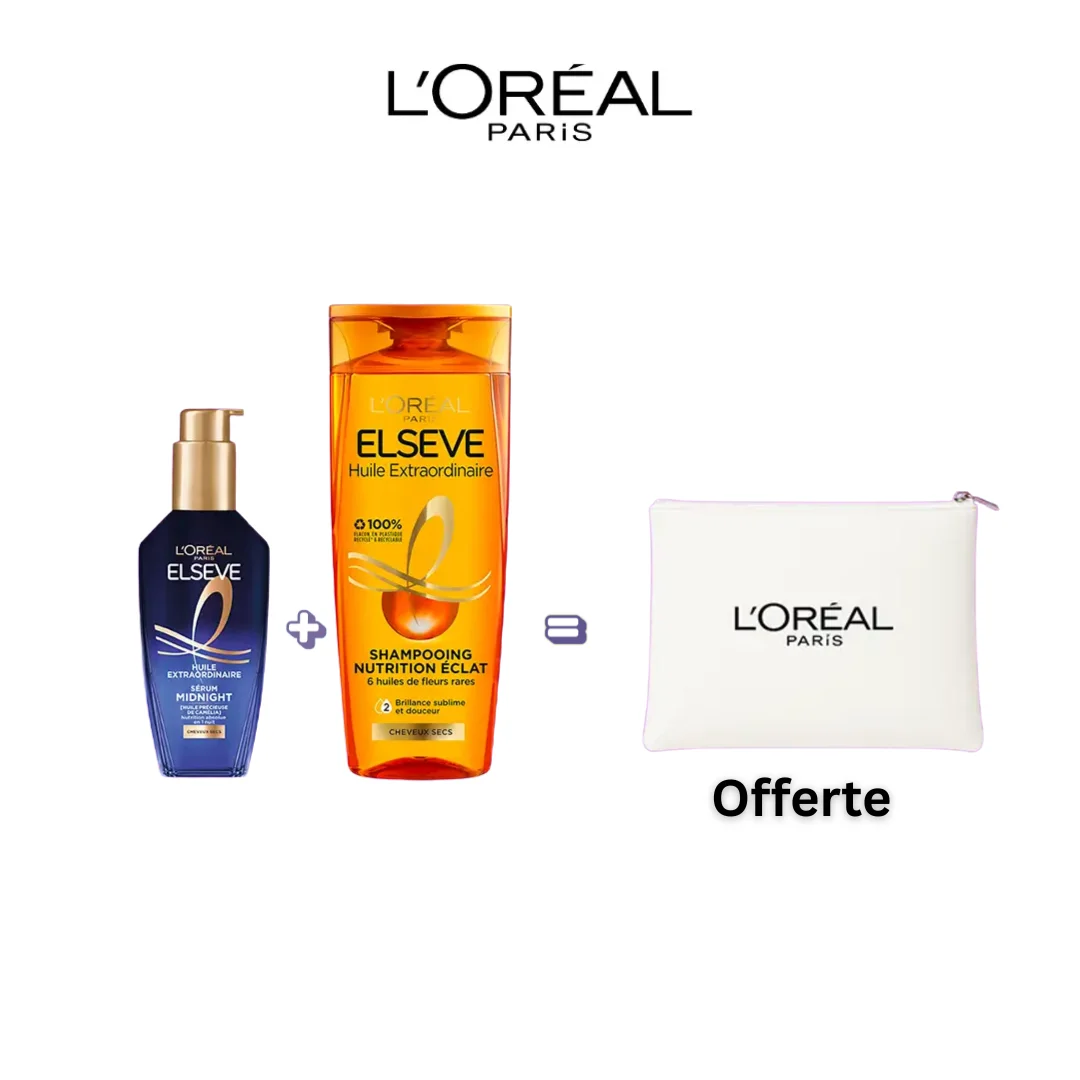 Offre Capillaire : Sérum Extraordinary Oil Midnight + Shampooing 200 Ml + Trousse Blanche - Image 1 of 1