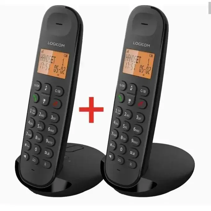 Logicom Téléphone Fixe Sans Fil Avec Répondeur Enregistreur - Duo - Téléphones Analogiques Et Dect - Noir - Image 1 of 2