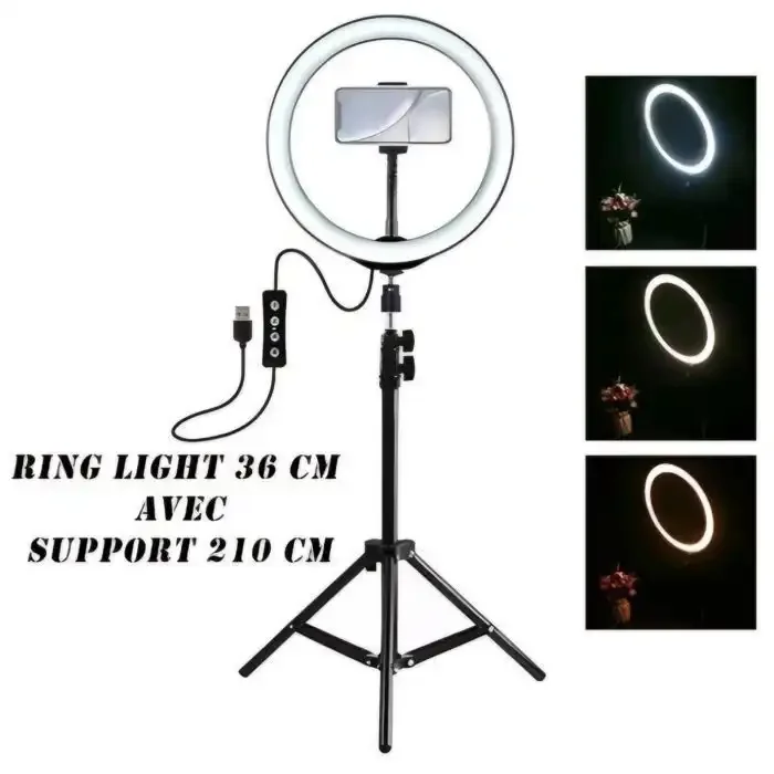 Ring Light 36 Cm Avec Support 210 Cm Eclairage Professionnel - Image 1 of 2