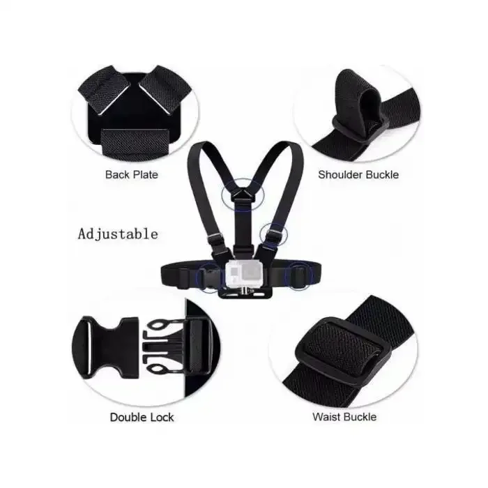 Support De Téléphone Et Gopro Réglable Avec Ceinture De Poitrine Et De Tète - Image 1 of 4