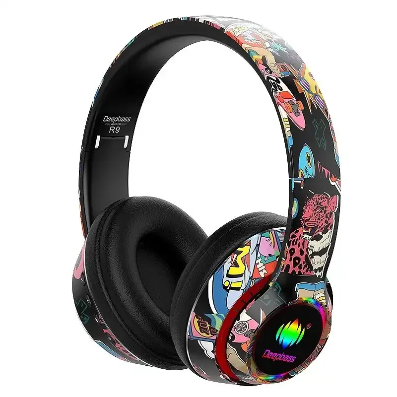Casque Bluetooth V5.3 Pliable Rgb Avec Carte Tf Et Fm Stéréo Sans Fil - Image 1 of 3