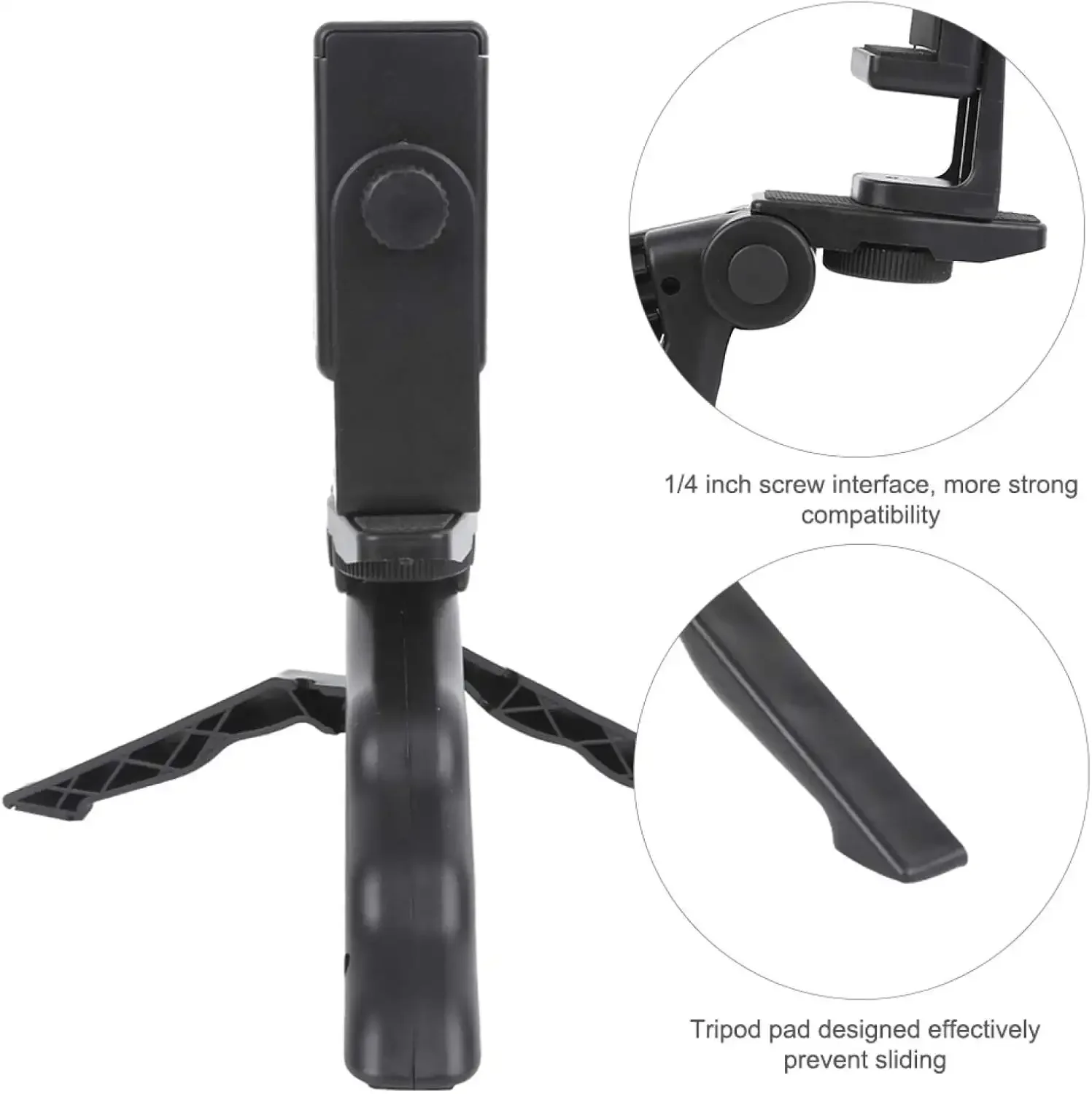 Mini Trépied Pliant Portable Pour Perche À Selfie Support Réglable Stabilisateur Pour La Caméra De Téléphone Portable Gopro - Image 1 of 4