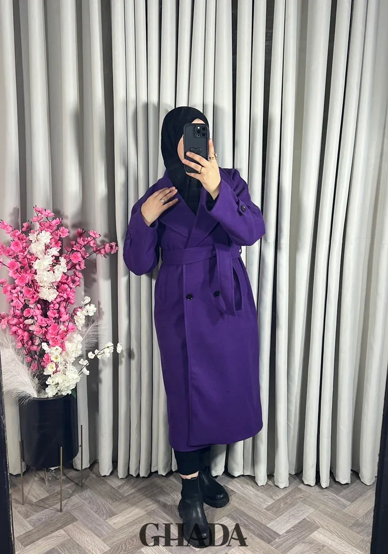 Manteau Long En Mauve - Image 1 of 4