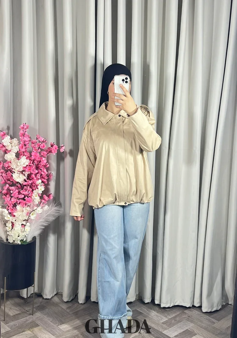 Bomber Suède En Beige - Image 1 of 4