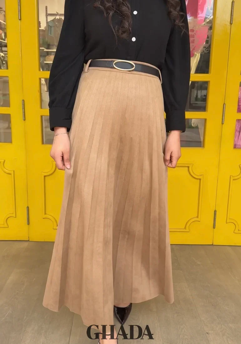 Jupe En Daim Beige - Image 1 of 2
