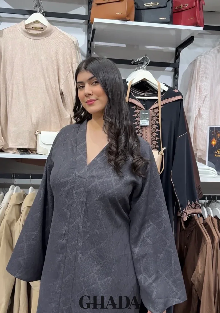 Abaya Brocard Avec Ceinture - Image 1 of 3