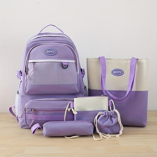 Ensemble De Sacs Pour Femme 5 Pièces - Sac À Dos, Sac Cabas, Pochette Et Accessoires - Image 1 of 2