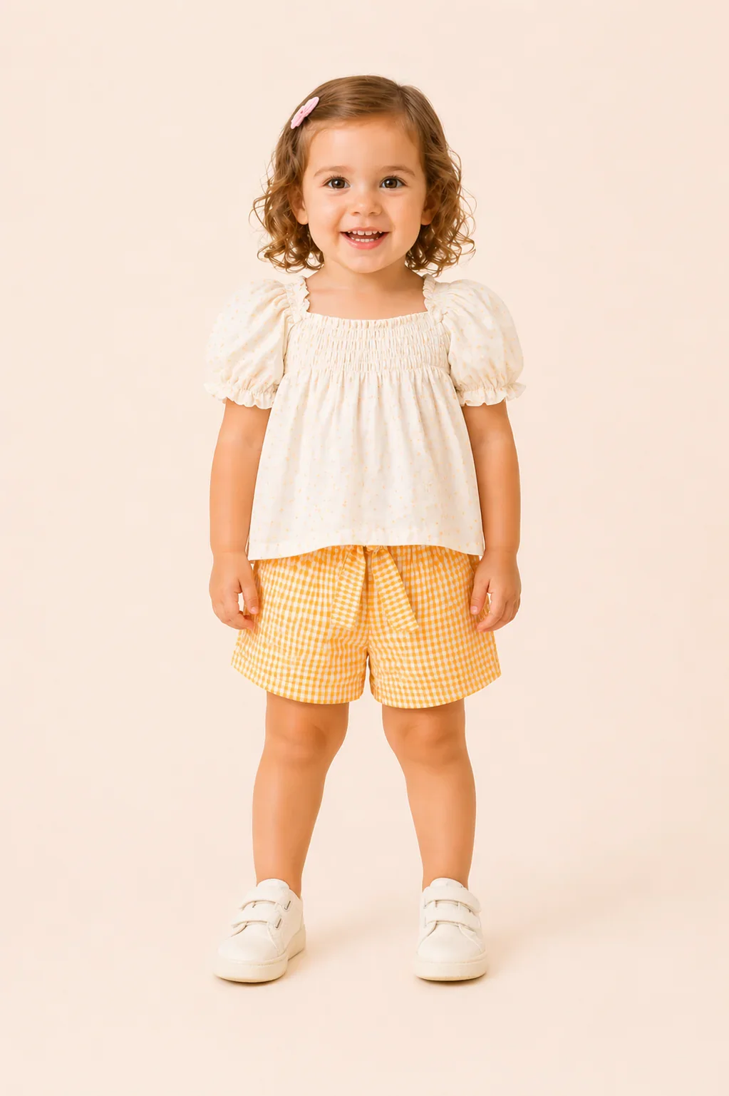 Ensemble Fille Blouse Légère & Short Vichy - Image 1 of 3
